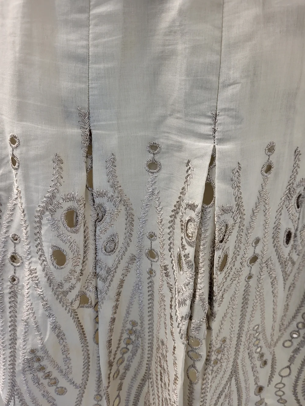 Talbots Bohemian Cream Embroidered Midi Skirt - Picture 6 of 13